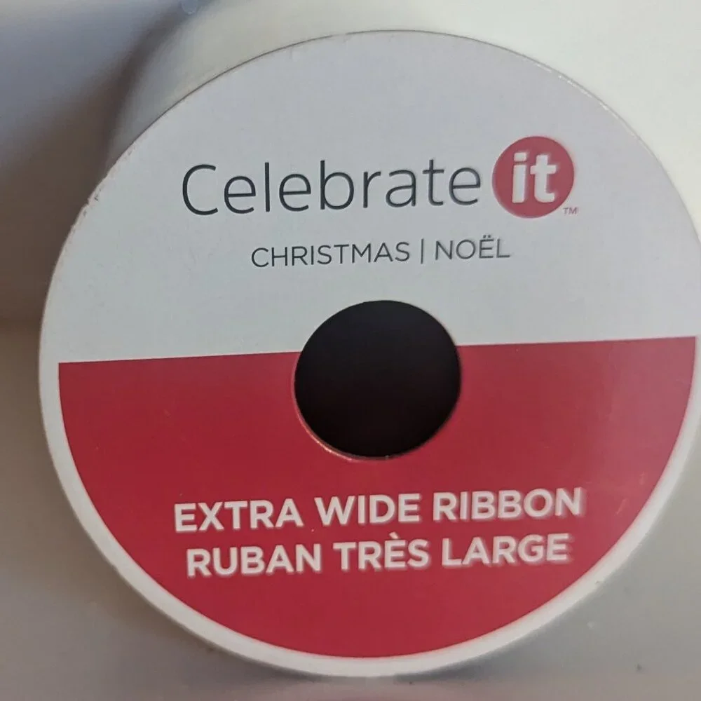 NWT Metallic White Mesh Xtra Wide Christmas Ribbon Michaels Holiday Crafts Decor